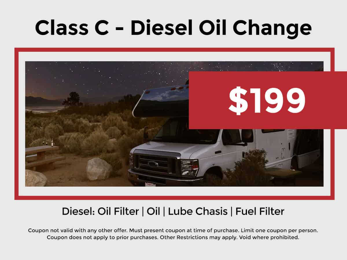 Class C RV Diesel Oil Change Special