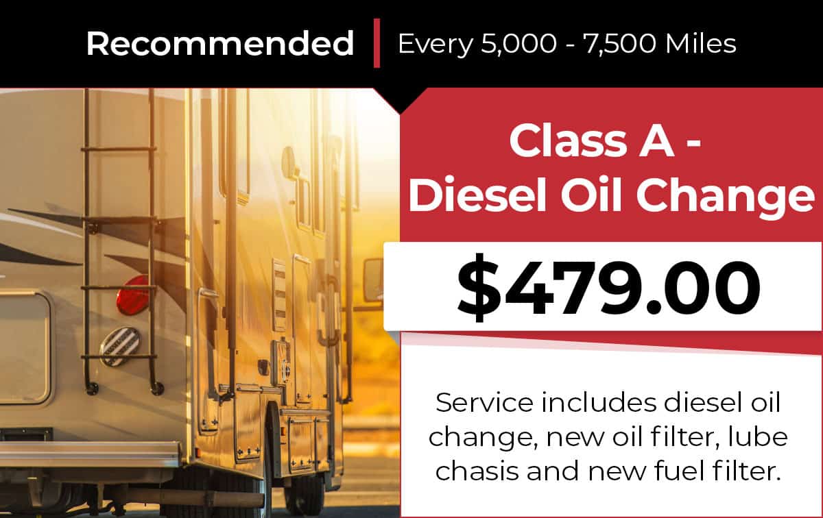 Class A Diesel Oil Change Service Special Coupon