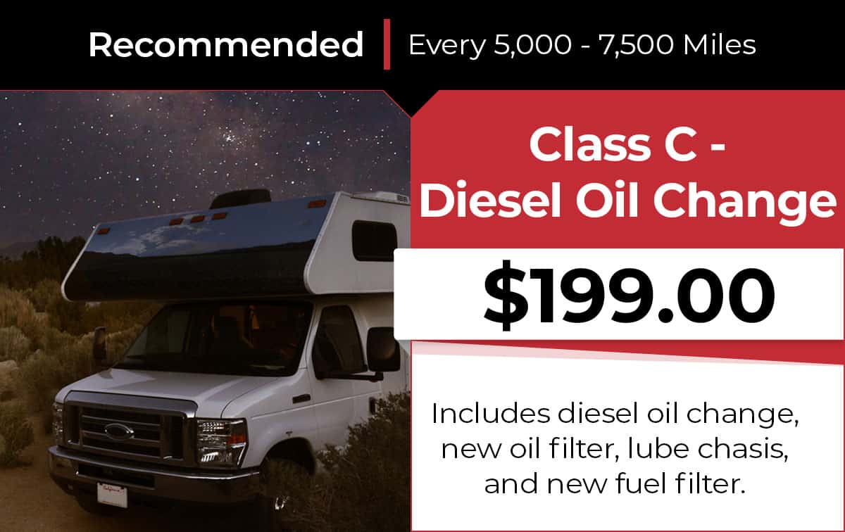 Class C Diesel Oil Change Service Special Coupon