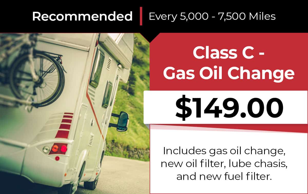 Class C Gas Oil Change Service Special Coupon
